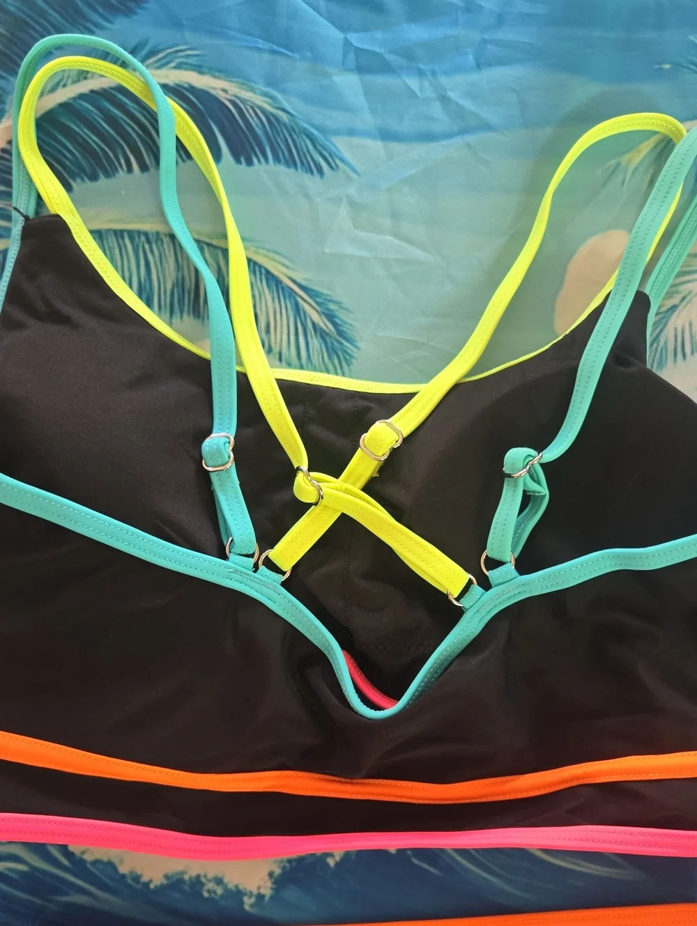 ☆Neon Trim Black Bikini Set 2 Available Medium